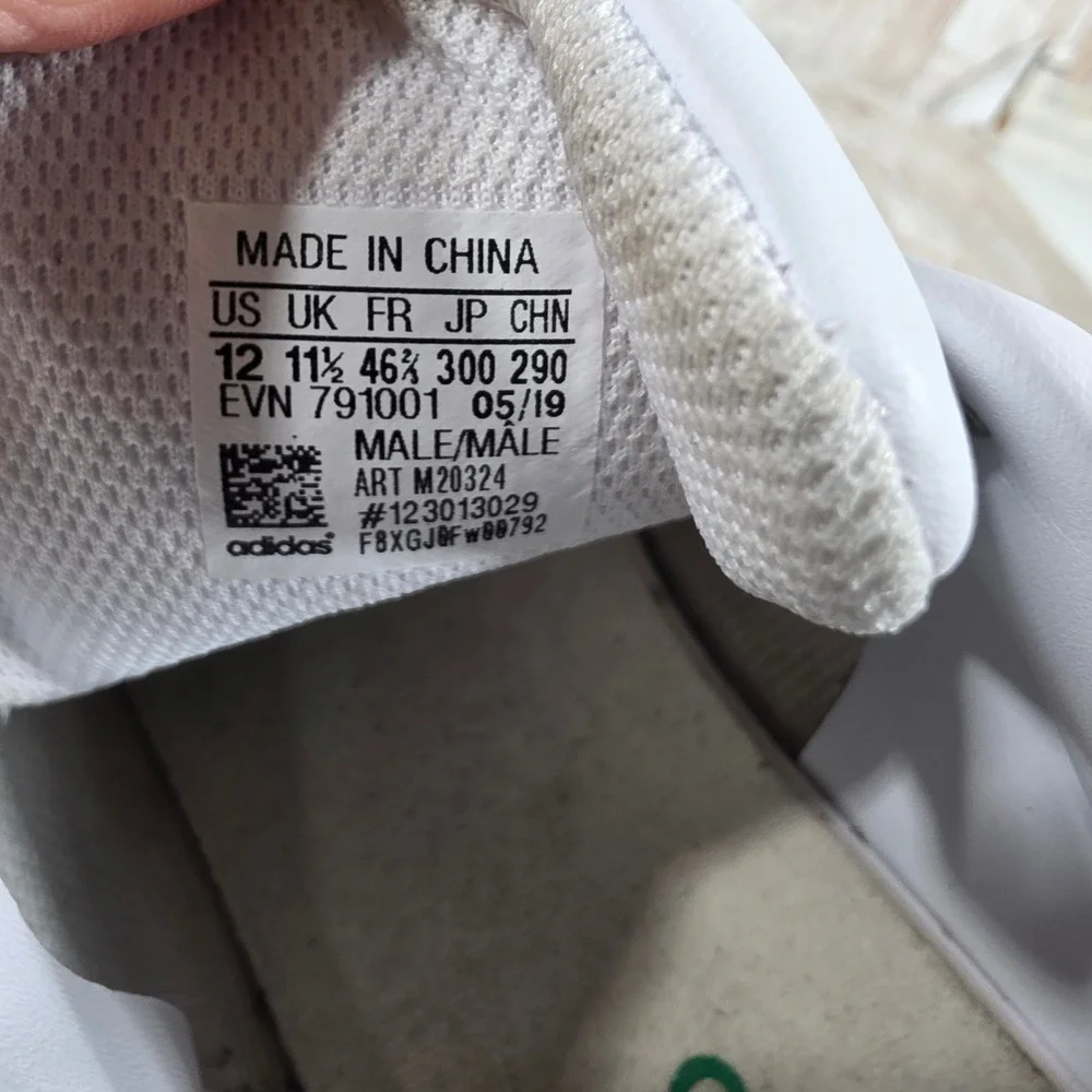 Adidas Stan Smith Mens White Green Leather Sneakers M20324 Size 12